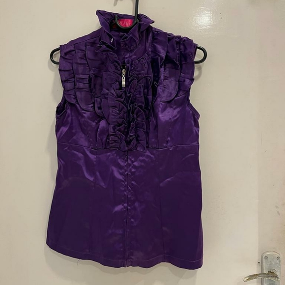 Purple satin blouse - Picture 6 of 6